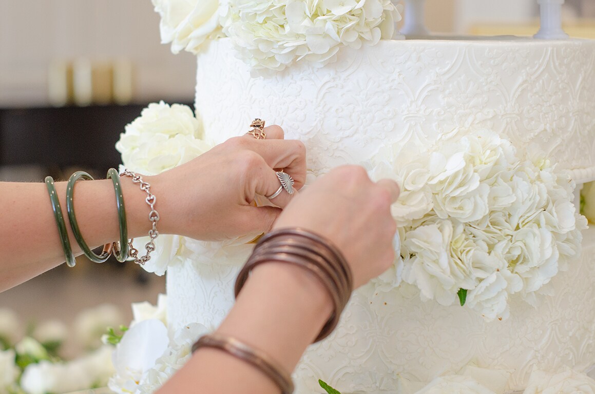 Wedding Cake with White Hydrangea